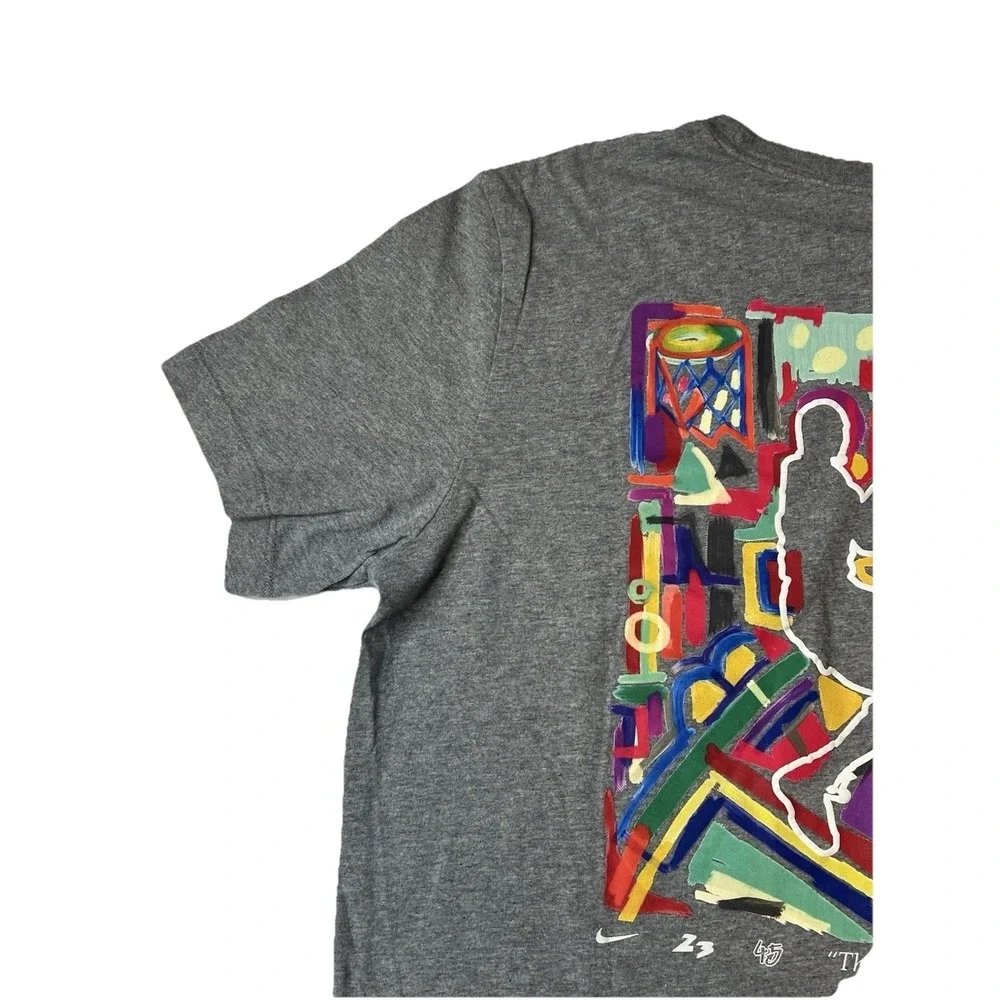 Air Jordan The Cradle Pop Art Colorful Graphic T-Shirt Gray Men's Small